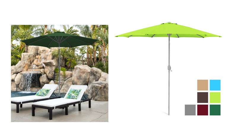 9ft Outdoor Market Patio Umbrella W Crank Tilt Adjustment 39 99 Free Shipping