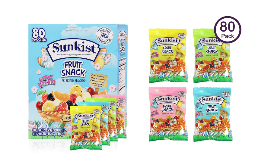 Count Assorted Sunkist Mixed Fruit Snacks Bulk Variety Pack