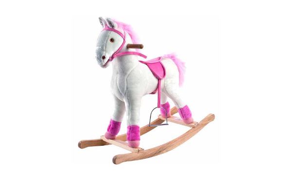 happy trails pink plush rocking pony