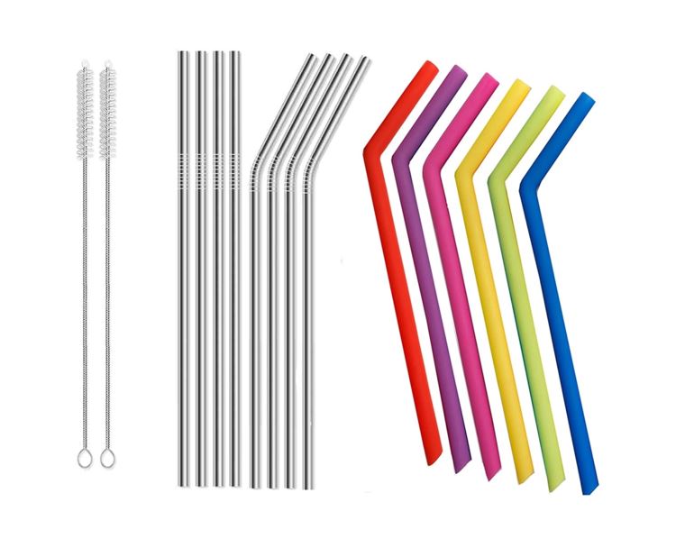 Reusable Eco-Friendly Stainless Steel & Silicone Straws $9.99 + FREE ...