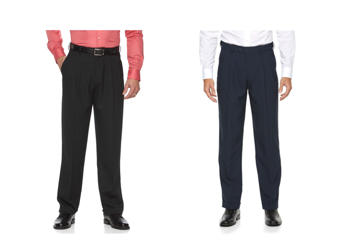 men's croft & barrow classic-fit easy-care flat-front dress pants Barrow And Croft Men's Croft & Barrow Classic-Fit Stretch Khaki Pleated Pants Navy Blue Easy Care Croft Barrow Pants