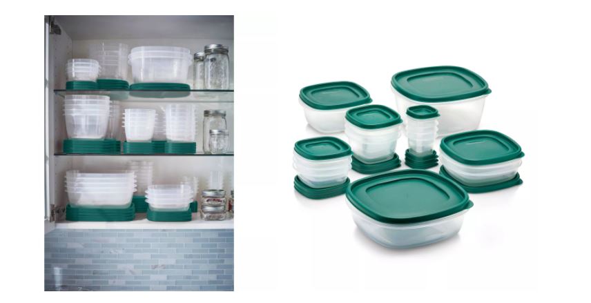 Rubbermaid 30 pc Food Storage Container Set with Easy Find Lids Forest Green