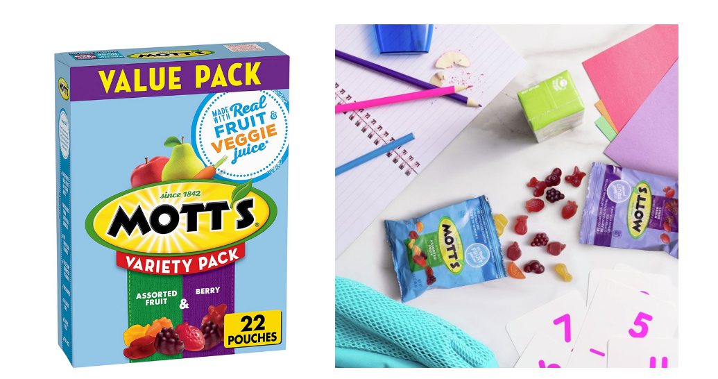 22 Count Variety Value Pack Motts Fruit Flavored Snacks