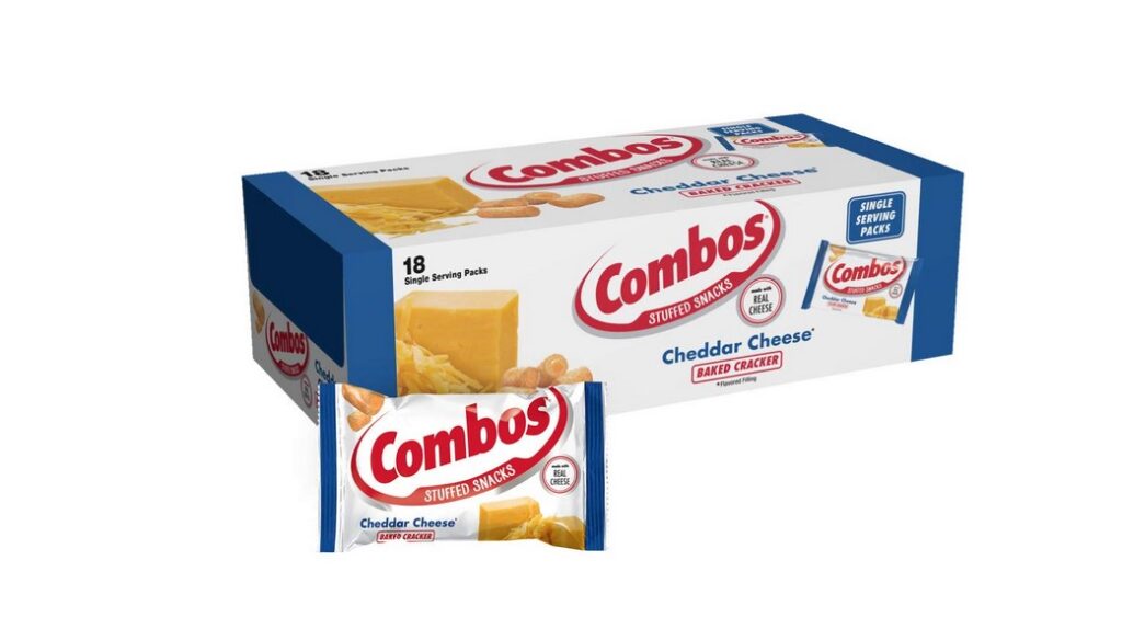 Pack of 18 COMBOS Cheddar Cheese Cracker Baked Snacks