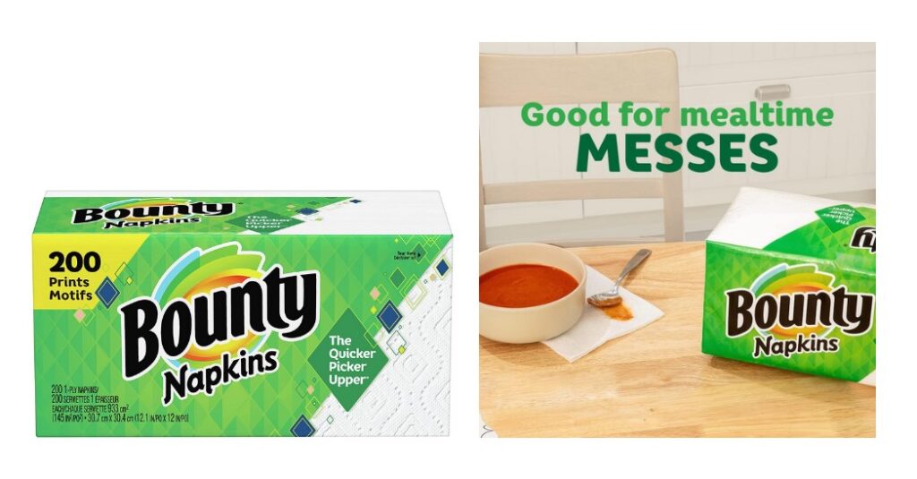 Amazon Offer 200 Count Bounty Assorted Print/White Quilted Napkins