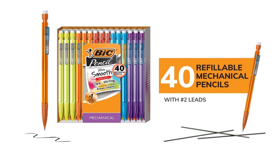 Amazon Offer 40Count Pack BIC XtraSmooth Mechanical Pencils with Erasers