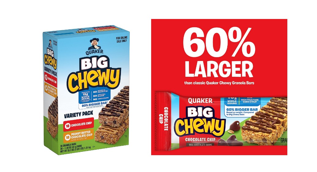 Quaker Big Chewy Granola Bars 36 Count Variety Pack