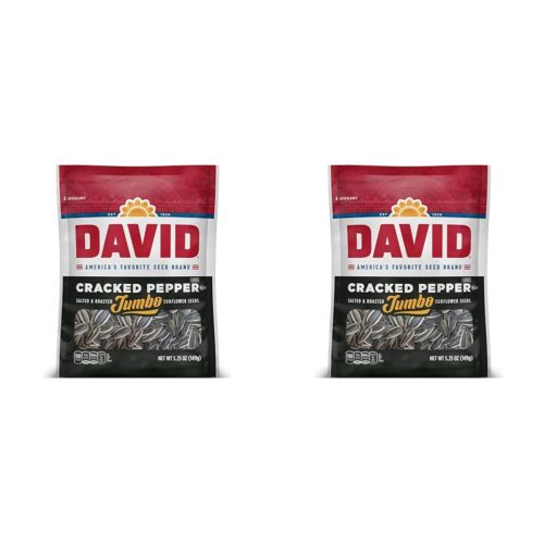 DAVID Roasted and Salted Cracked Pepper Jumbo Sunflower Seeds